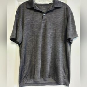 Haggar Black and Gray Polo Shirt Lightweight Performance Size Medium